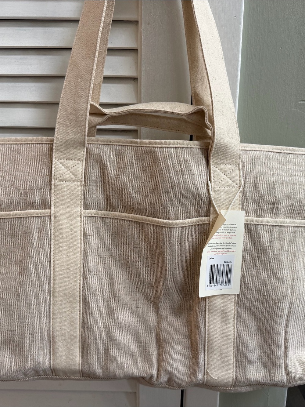 Sezane Canvas Tote in Ecru